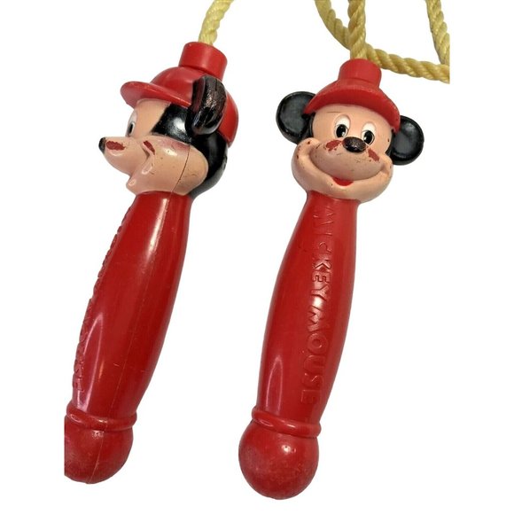 Walt Disney Production Arco Mickey Mouse Jump Rope 72" Rope 5" Handles Vintage - Picture 12 of 12